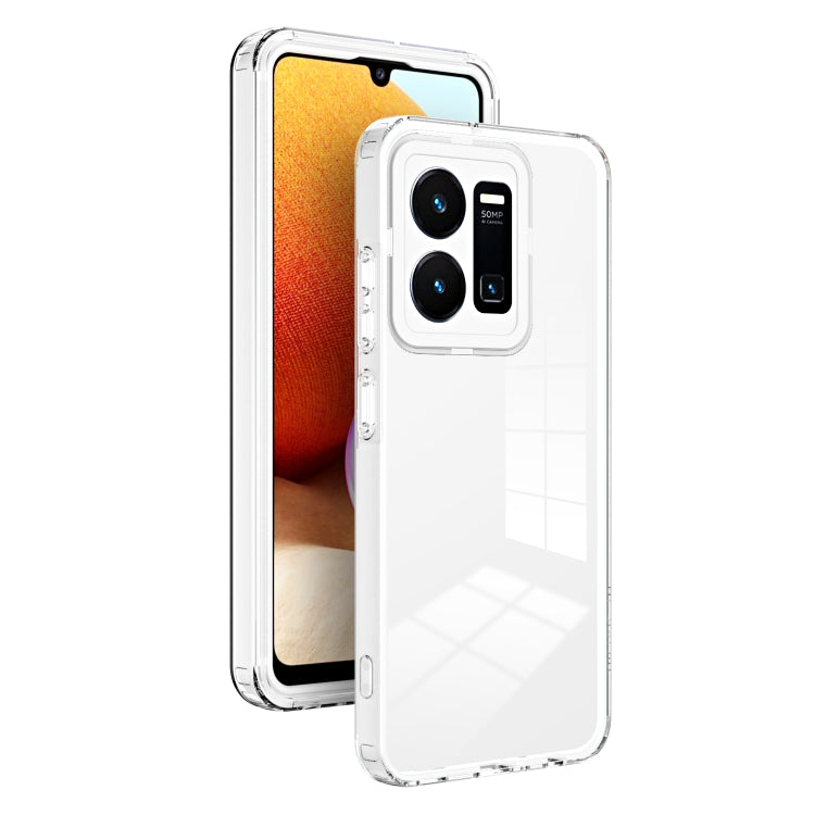 3 in 1 Clear TPU Color PC Frame Phone Case, For Realme 9i / OPPO A36 / A76 / A96 4G, For Realme C35, For OPPO Reno8 5G, For vivo Y16, For vivo Y21 / Y33S / Y21S / T1X 4G, For vivo Y35 4G 2022 Global / Y22 4G