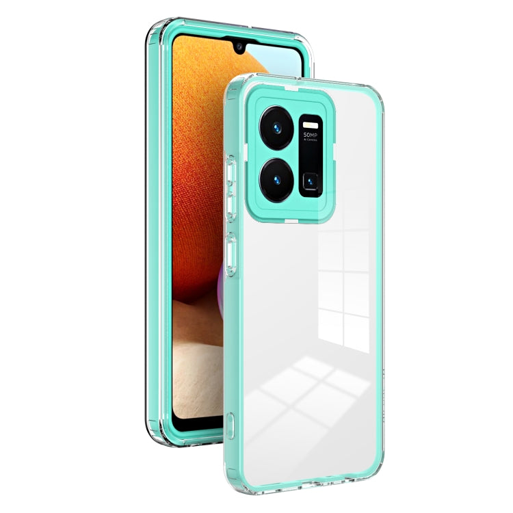 3 in 1 Clear TPU Color PC Frame Phone Case, For Realme 9i / OPPO A36 / A76 / A96 4G, For Realme C35, For OPPO Reno8 5G, For vivo Y16, For vivo Y21 / Y33S / Y21S / T1X 4G, For vivo Y35 4G 2022 Global / Y22 4G