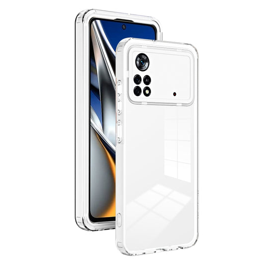 3 in 1 Clear TPU Color PC Frame Phone Case, For Xiaomi Poco X4 Pro 5G