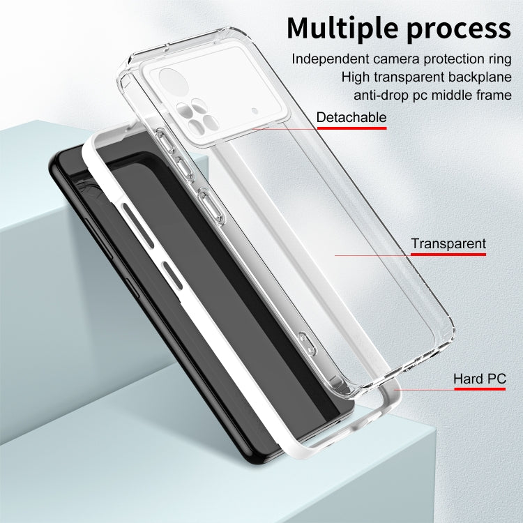 3 in 1 Clear TPU Color PC Frame Phone Case, For Xiaomi Poco X4 Pro 5G