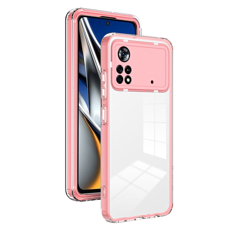 3 in 1 Clear TPU Color PC Frame Phone Case, For Xiaomi Poco X4 Pro 5G