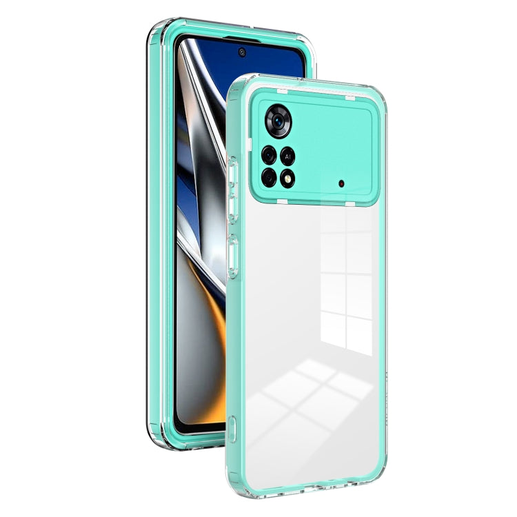 3 in 1 Clear TPU Color PC Frame Phone Case, For Xiaomi Poco X4 Pro 5G