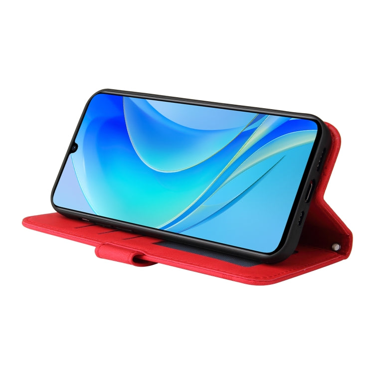 Skin Feel Life Tree Metal Button Leather Phone Case