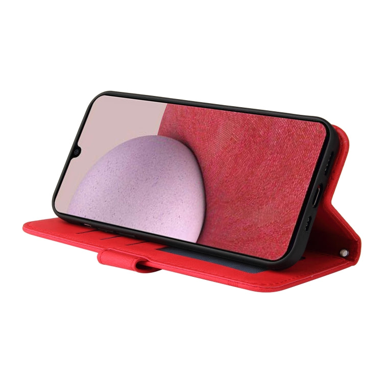 Skin Feel Life Tree Metal Button Leather Phone Case