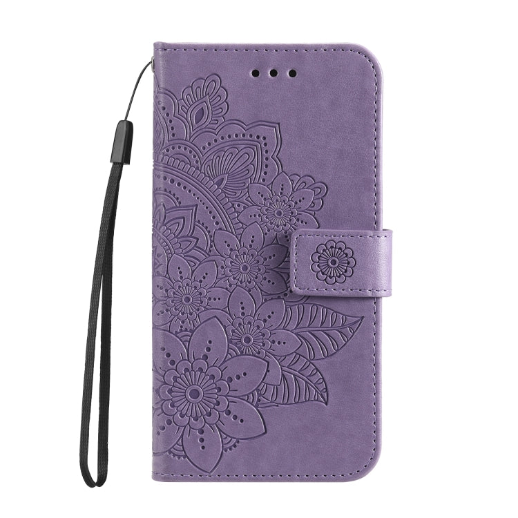 7-petal Flowers Embossing Leather Phone Case, For Huawei nova Y70 / Y70 Plus / Enjoy 50, For Huawei nova Y90 / Enjoy 50 Pro, For Honor X8 5G / X6, For OPPO A17, For Samsung Galaxy A14 5G