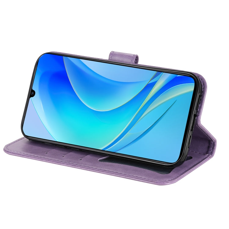 7-petal Flowers Embossing Leather Phone Case, For Huawei nova Y70 / Y70 Plus / Enjoy 50, For Huawei nova Y90 / Enjoy 50 Pro, For Honor X8 5G / X6, For OPPO A17