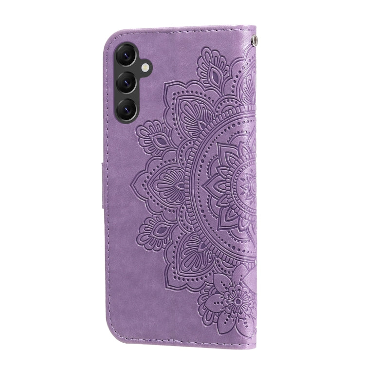 7-petal Flowers Embossing Leather Phone Case, For Samsung Galaxy A14 5G