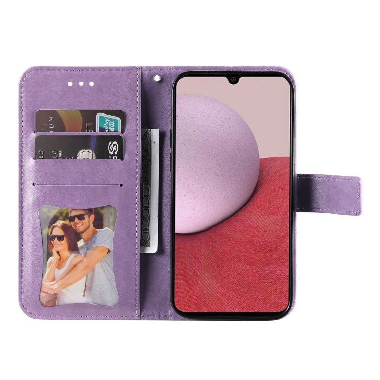 7-petal Flowers Embossing Leather Phone Case, For Samsung Galaxy A14 5G