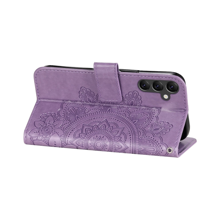 7-petal Flowers Embossing Leather Phone Case, For Samsung Galaxy A14 5G