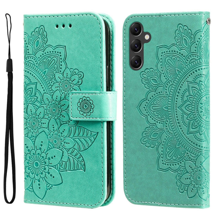 7-petal Flowers Embossing Leather Phone Case, For Samsung Galaxy A14 5G