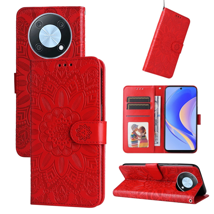 Embossed Sunflower Leather Phone Case