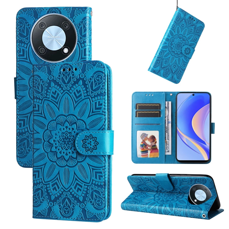 Embossed Sunflower Leather Phone Case, For Huawei nova Y70 / Y70 Plus / Enjoy 50, For Huawei nova Y90 / Enjoy 50 Pro, For Honor X8 5G / X6, For OPPO A17, For Samsung Galaxy A14 5G