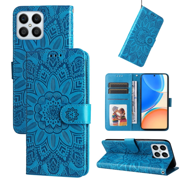 Embossed Sunflower Leather Phone Case, For Huawei nova Y70 / Y70 Plus / Enjoy 50, For Huawei nova Y90 / Enjoy 50 Pro, For Honor X8 5G / X6, For OPPO A17, For Samsung Galaxy A14 5G