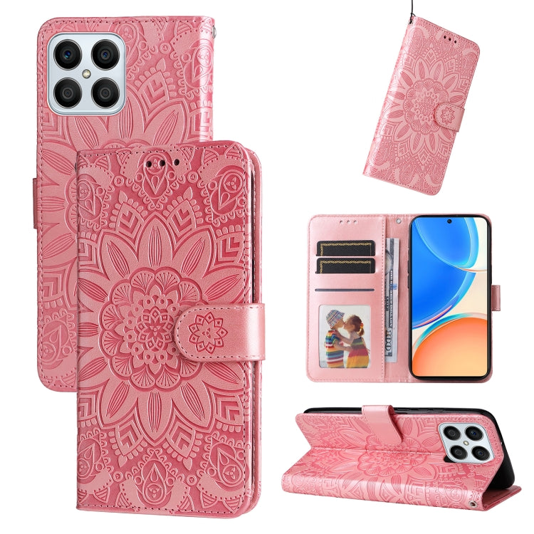 Embossed Sunflower Leather Phone Case, For Huawei nova Y70 / Y70 Plus / Enjoy 50, For Huawei nova Y90 / Enjoy 50 Pro, For Honor X8 5G / X6, For OPPO A17, For Samsung Galaxy A14 5G