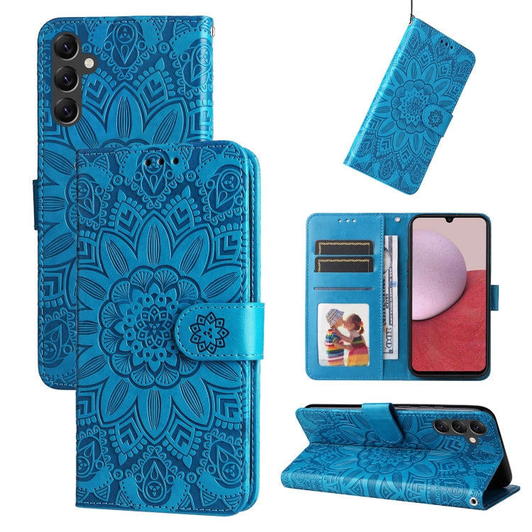 Embossed Sunflower Leather Phone Case, For Huawei nova Y70 / Y70 Plus / Enjoy 50, For Huawei nova Y90 / Enjoy 50 Pro, For Honor X8 5G / X6, For OPPO A17, For Samsung Galaxy A14 5G