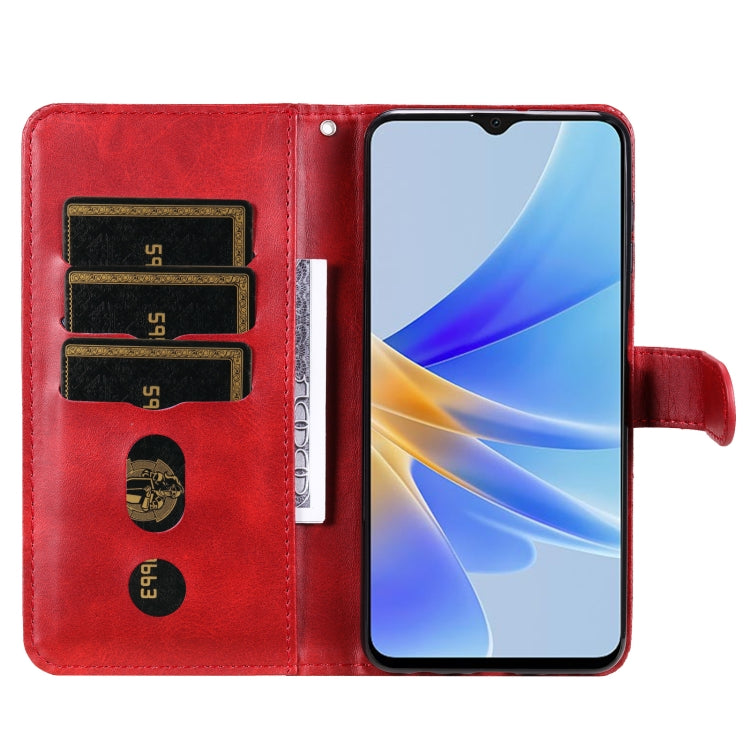 Calf Texture Zipper Leather Phone Case, For OPPO A17