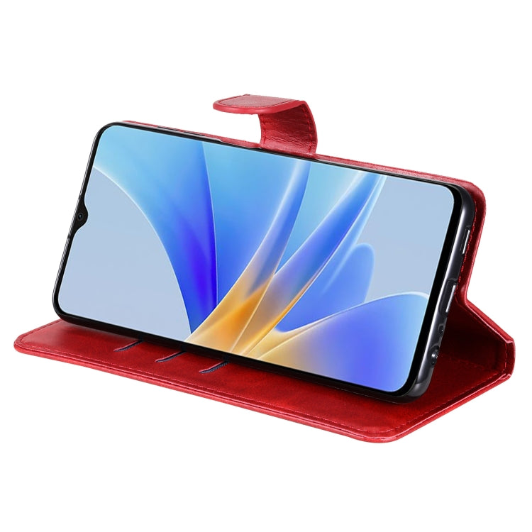 Calf Texture Zipper Leather Phone Case, For OPPO A17