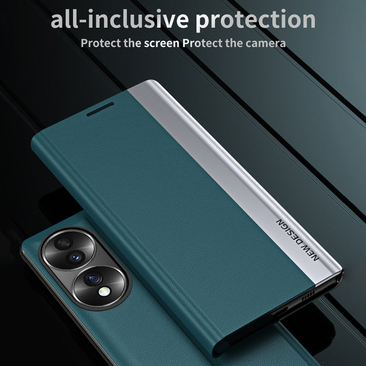 Side Electroplated Magnetic Leather Phone Case