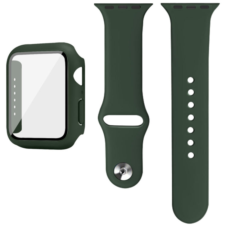 imak Silicone Watch Band PC Frame with Tempered Glass Film, For Apple Watch SE 2022 40mm, For Apple Watch SE 2022 44mm