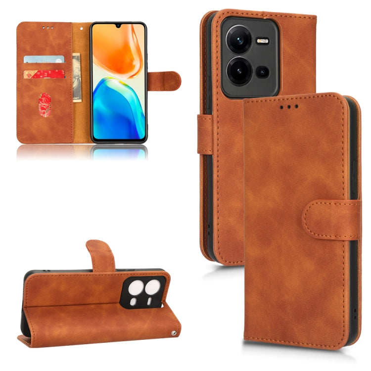 Skin Feel Magnetic Flip Leather Phone Case