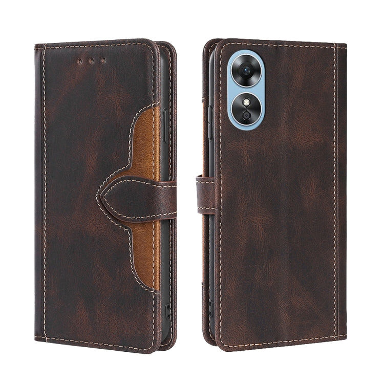 Skin Feel Magnetic Buckle Leather Phone Case, For Motorola Moto E32 India/E22s 4G Global, For OPPO A17, For OPPO K10x 5G, For Realme C33 4G, For vivo V25 5G/V25e 5G, For vivo Y16 4G/Y02s 4G, For vivo Y55 4G, For Samsung Galaxy A04s