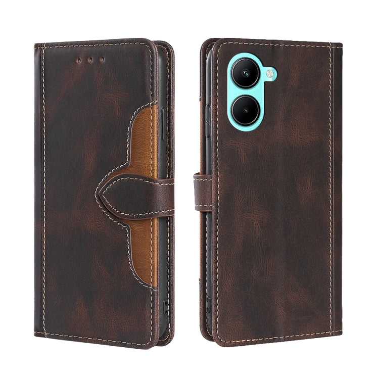 Skin Feel Magnetic Buckle Leather Phone Case, For Motorola Moto E32 India/E22s 4G Global, For OPPO A17, For OPPO K10x 5G, For Realme C33 4G, For vivo V25 5G/V25e 5G, For vivo Y16 4G/Y02s 4G, For vivo Y55 4G, For Samsung Galaxy A04s