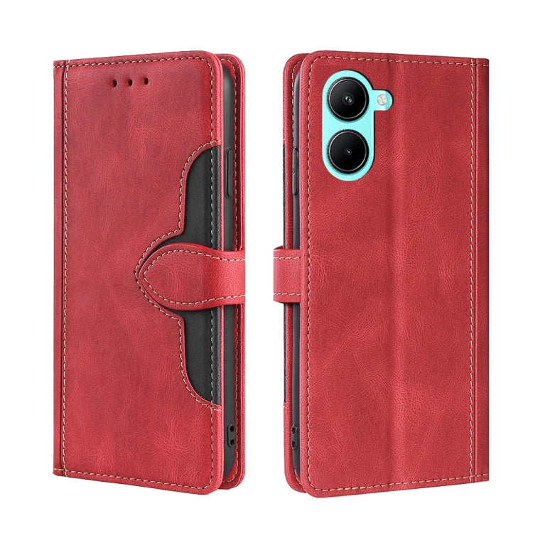 Skin Feel Magnetic Buckle Leather Phone Case, For Motorola Moto E32 India/E22s 4G Global, For OPPO A17, For OPPO K10x 5G, For Realme C33 4G, For vivo V25 5G/V25e 5G, For vivo Y16 4G/Y02s 4G, For vivo Y55 4G, For Samsung Galaxy A04s