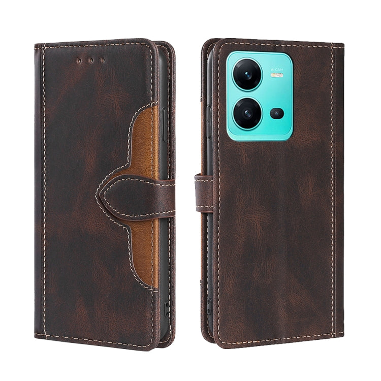 Skin Feel Magnetic Buckle Leather Phone Case, For Motorola Moto E32 India/E22s 4G Global, For OPPO A17, For OPPO K10x 5G, For Realme C33 4G, For vivo V25 5G/V25e 5G, For vivo Y16 4G/Y02s 4G, For vivo Y55 4G, For Samsung Galaxy A04s