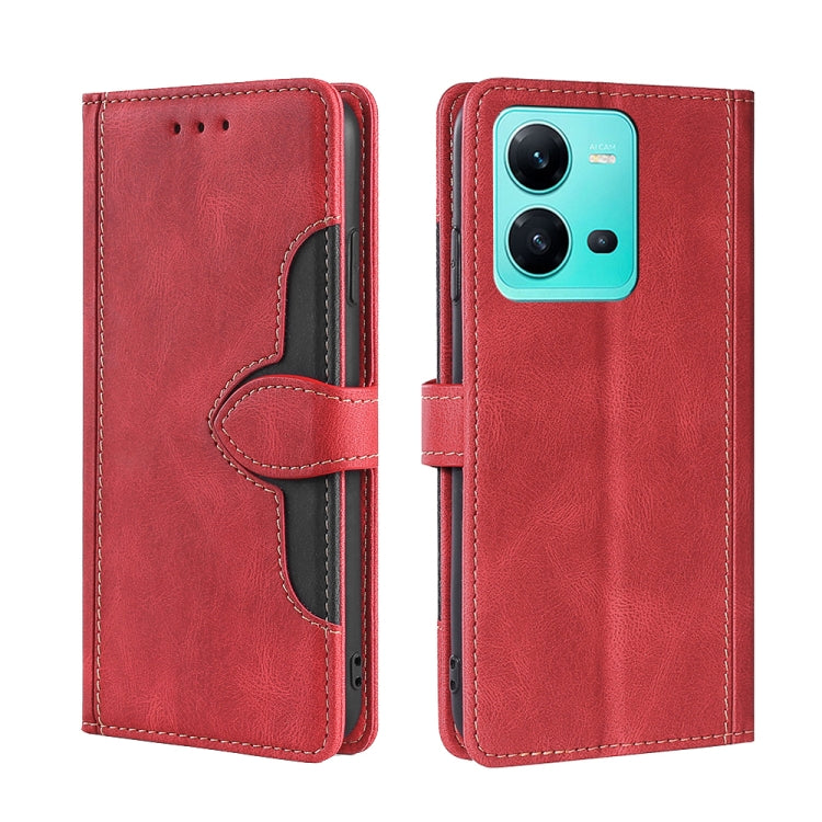 Skin Feel Magnetic Buckle Leather Phone Case, For Motorola Moto E32 India/E22s 4G Global, For OPPO A17, For OPPO K10x 5G, For Realme C33 4G, For vivo V25 5G/V25e 5G, For vivo Y16 4G/Y02s 4G, For vivo Y55 4G, For Samsung Galaxy A04s