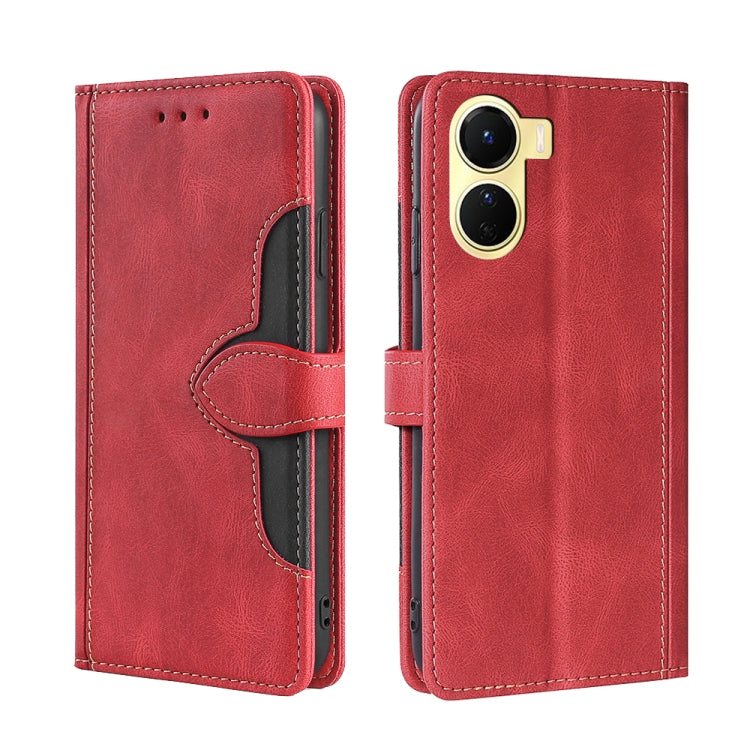 Skin Feel Magnetic Buckle Leather Phone Case, For Motorola Moto E32 India/E22s 4G Global, For OPPO A17, For OPPO K10x 5G, For Realme C33 4G, For vivo V25 5G/V25e 5G, For vivo Y16 4G/Y02s 4G, For vivo Y55 4G, For Samsung Galaxy A04s