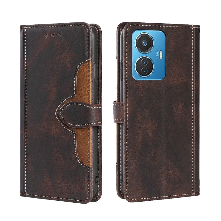 Skin Feel Magnetic Buckle Leather Phone Case, For Motorola Moto E32 India/E22s 4G Global, For OPPO A17, For OPPO K10x 5G, For Realme C33 4G, For vivo V25 5G/V25e 5G, For vivo Y16 4G/Y02s 4G, For vivo Y55 4G, For Samsung Galaxy A04s