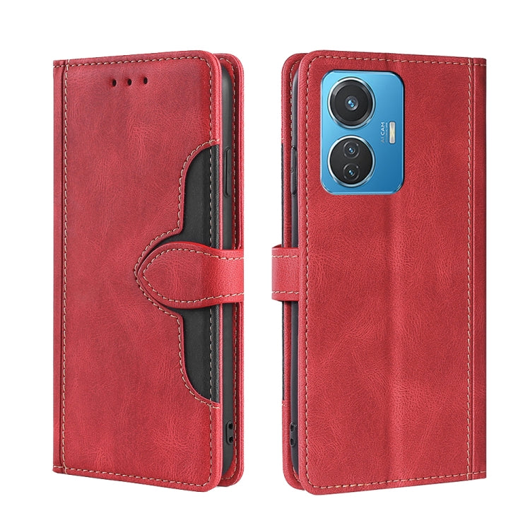 Skin Feel Magnetic Buckle Leather Phone Case, For Motorola Moto E32 India/E22s 4G Global, For OPPO A17, For OPPO K10x 5G, For Realme C33 4G, For vivo V25 5G/V25e 5G, For vivo Y16 4G/Y02s 4G, For vivo Y55 4G, For Samsung Galaxy A04s