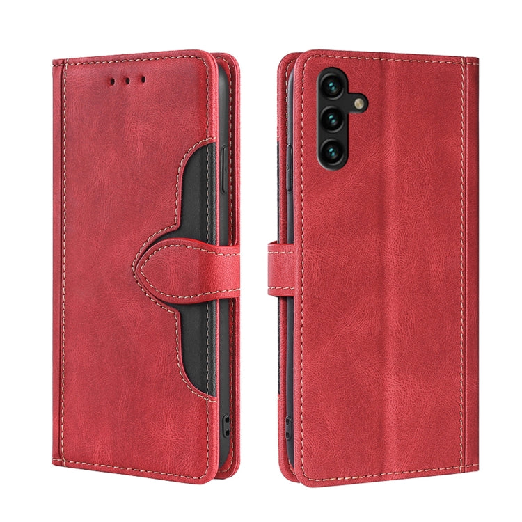 Skin Feel Magnetic Buckle Leather Phone Case, For Motorola Moto E32 India/E22s 4G Global, For OPPO A17, For OPPO K10x 5G, For Realme C33 4G, For vivo V25 5G/V25e 5G, For vivo Y16 4G/Y02s 4G, For vivo Y55 4G, For Samsung Galaxy A04s