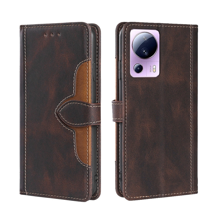 Skin Feel Magnetic Buckle Leather Phone Case