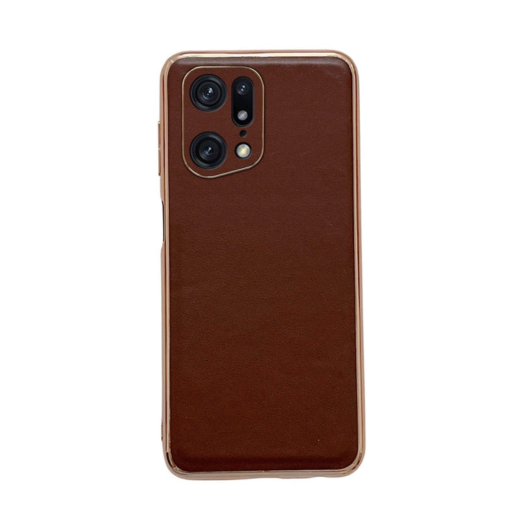 Genuine Leather Xiaoya Series Nano Plating Phone Case, For OPPO Find X5, For Motorola Moto S30 Pro, For OPPO Find X5 Pro, For Motorola Moto X30 Pro / Edge 30 Ultra