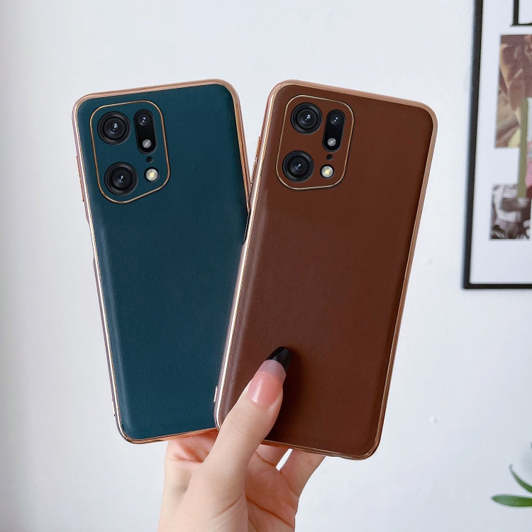 Genuine Leather Xiaoya Series Nano Plating Phone Case, For OPPO Find X5, For Motorola Moto S30 Pro, For OPPO Find X5 Pro, For Motorola Moto X30 Pro / Edge 30 Ultra