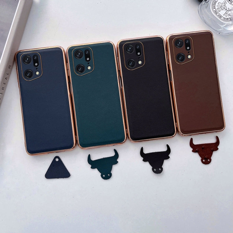 Genuine Leather Xiaoya Series Nano Plating Phone Case, For OPPO Find X5, For Motorola Moto S30 Pro, For OPPO Find X5 Pro, For Motorola Moto X30 Pro / Edge 30 Ultra