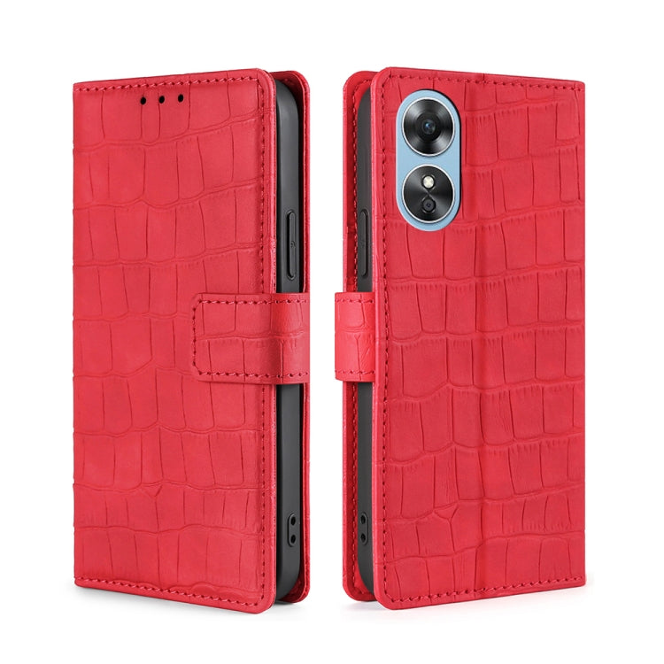 Skin Feel Crocodile Magnetic Clasp Leather Phone Case, For Motorola Moto E32 India/E22s 4G Global, For OPPO A17, For OPPO K10x 5G, For Realme C33 4G, For vivo V25 5G/V25e 5G/X80 Lite, For vivo Y16 4G/Y02s 4G, For vivo Y55 4G, For Samsung Galaxy A04s