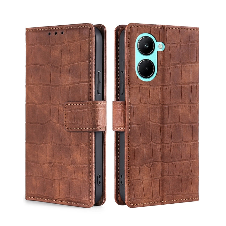 Skin Feel Crocodile Magnetic Clasp Leather Phone Case, For Motorola Moto E32 India/E22s 4G Global, For OPPO A17, For OPPO K10x 5G, For Realme C33 4G, For vivo V25 5G/V25e 5G/X80 Lite, For vivo Y16 4G/Y02s 4G, For vivo Y55 4G, For Samsung Galaxy A04s