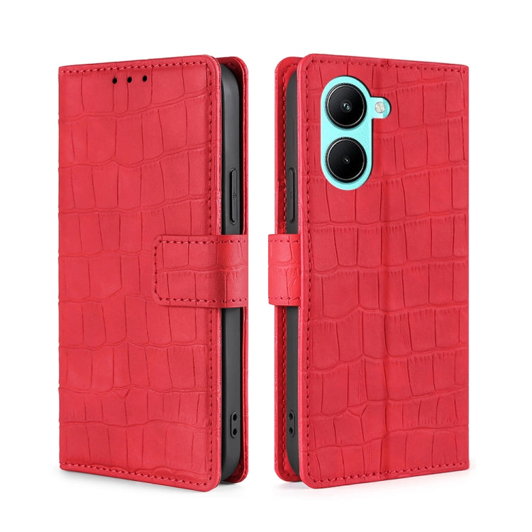 Skin Feel Crocodile Magnetic Clasp Leather Phone Case, For Motorola Moto E32 India/E22s 4G Global, For OPPO A17, For OPPO K10x 5G, For Realme C33 4G, For vivo V25 5G/V25e 5G/X80 Lite, For vivo Y16 4G/Y02s 4G, For vivo Y55 4G, For Samsung Galaxy A04s