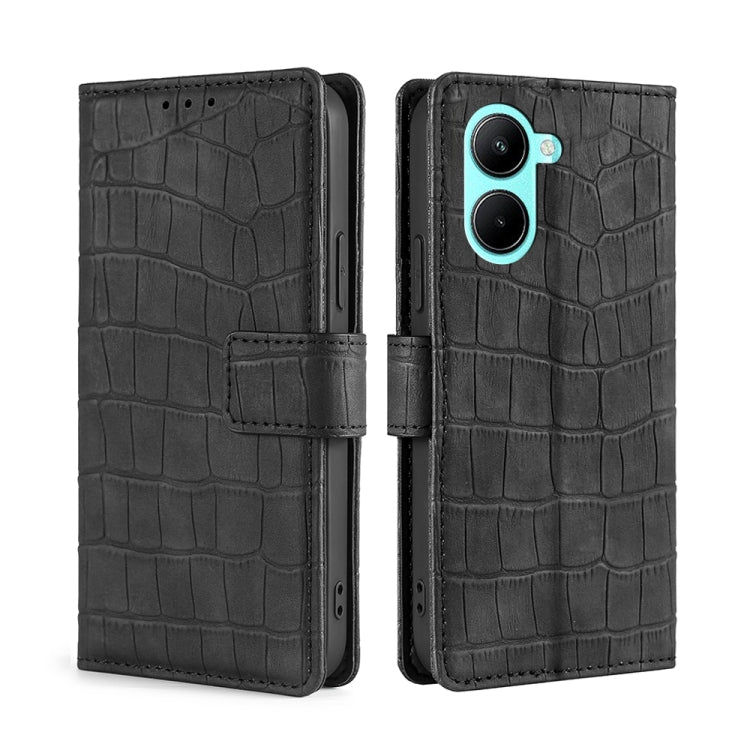 Skin Feel Crocodile Magnetic Clasp Leather Phone Case, For Motorola Moto E32 India/E22s 4G Global, For OPPO A17, For OPPO K10x 5G, For Realme C33 4G, For vivo V25 5G/V25e 5G/X80 Lite, For vivo Y16 4G/Y02s 4G, For vivo Y55 4G, For Samsung Galaxy A04s