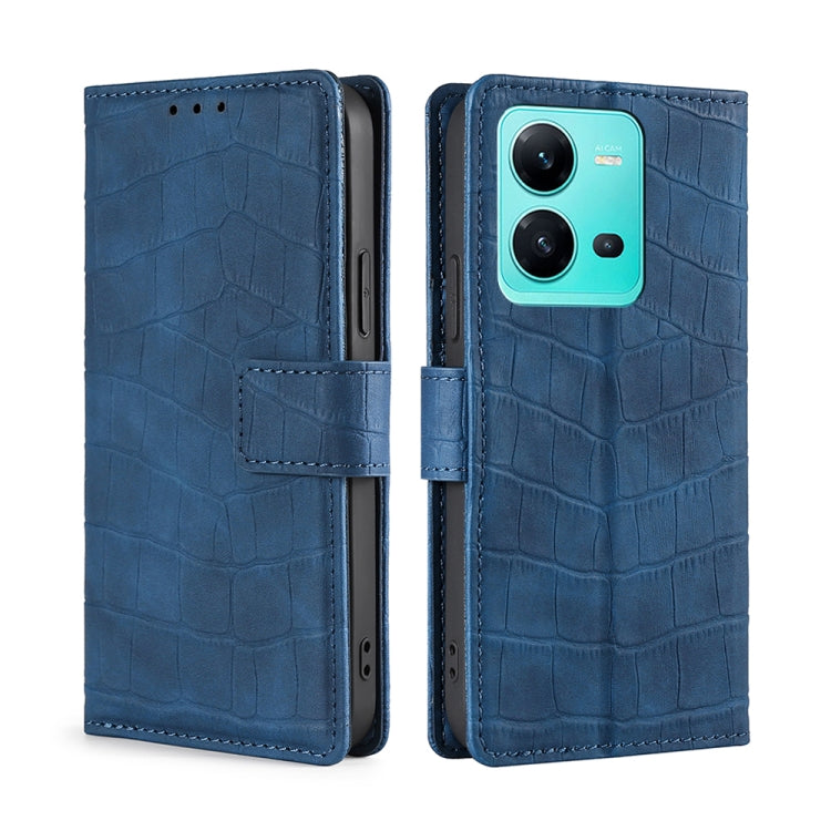 Skin Feel Crocodile Magnetic Clasp Leather Phone Case, For Motorola Moto E32 India/E22s 4G Global, For OPPO A17, For OPPO K10x 5G, For Realme C33 4G, For vivo V25 5G/V25e 5G/X80 Lite, For vivo Y16 4G/Y02s 4G, For vivo Y55 4G, For Samsung Galaxy A04s