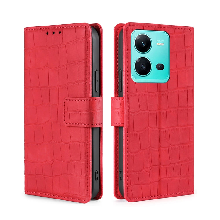 Skin Feel Crocodile Magnetic Clasp Leather Phone Case, For Motorola Moto E32 India/E22s 4G Global, For OPPO A17, For OPPO K10x 5G, For Realme C33 4G, For vivo V25 5G/V25e 5G/X80 Lite, For vivo Y16 4G/Y02s 4G, For vivo Y55 4G, For Samsung Galaxy A04s