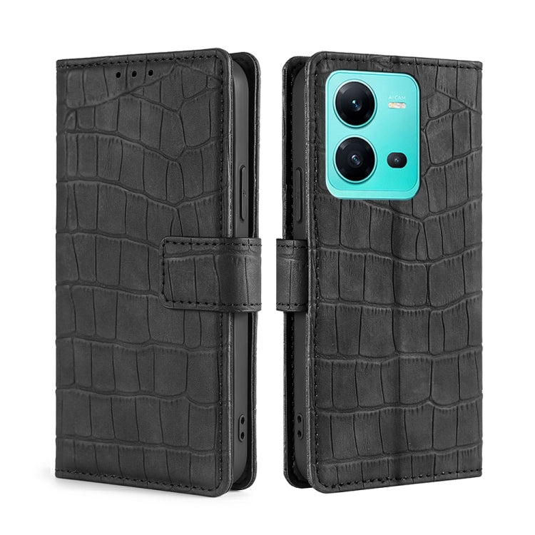 Skin Feel Crocodile Magnetic Clasp Leather Phone Case, For Motorola Moto E32 India/E22s 4G Global, For OPPO A17, For OPPO K10x 5G, For Realme C33 4G, For vivo V25 5G/V25e 5G/X80 Lite, For vivo Y16 4G/Y02s 4G, For vivo Y55 4G, For Samsung Galaxy A04s