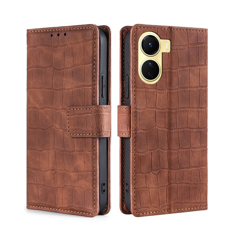 Skin Feel Crocodile Magnetic Clasp Leather Phone Case, For Motorola Moto E32 India/E22s 4G Global, For OPPO A17, For OPPO K10x 5G, For Realme C33 4G, For vivo V25 5G/V25e 5G/X80 Lite, For vivo Y16 4G/Y02s 4G, For vivo Y55 4G, For Samsung Galaxy A04s