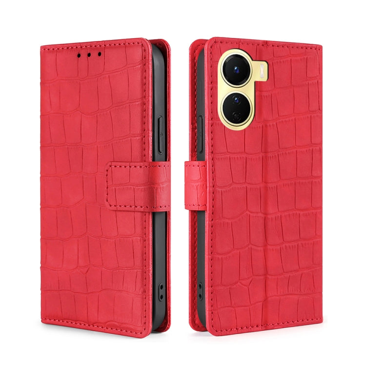 Skin Feel Crocodile Magnetic Clasp Leather Phone Case, For Motorola Moto E32 India/E22s 4G Global, For OPPO A17, For OPPO K10x 5G, For Realme C33 4G, For vivo V25 5G/V25e 5G/X80 Lite, For vivo Y16 4G/Y02s 4G, For vivo Y55 4G, For Samsung Galaxy A04s