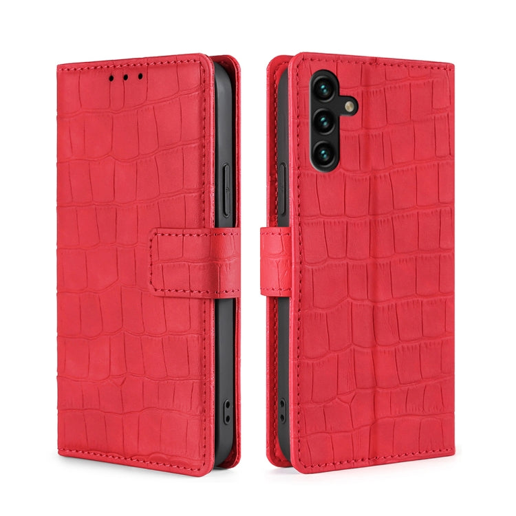 Skin Feel Crocodile Magnetic Clasp Leather Phone Case, For Motorola Moto E32 India/E22s 4G Global, For OPPO A17, For OPPO K10x 5G, For Realme C33 4G, For vivo V25 5G/V25e 5G/X80 Lite, For vivo Y16 4G/Y02s 4G, For vivo Y55 4G, For Samsung Galaxy A04s