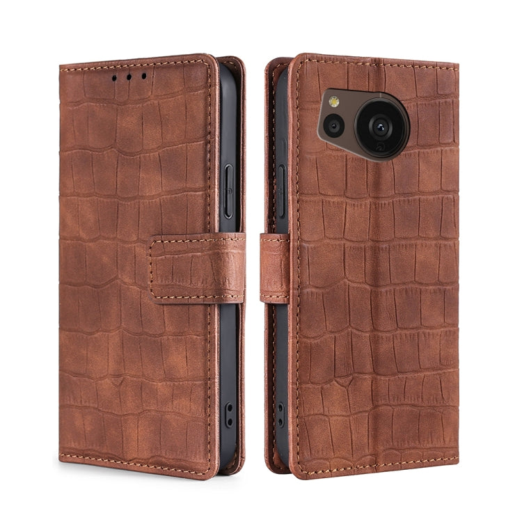 Skin Feel Crocodile Magnetic Clasp Leather Phone Case, For Sharp Aquos sense7 Plus, For Xiaomi Civi 2 5G, For Xiaomi Poco M5 4G