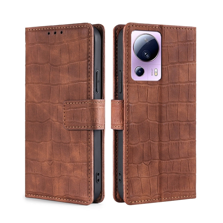 Skin Feel Crocodile Magnetic Clasp Leather Phone Case, For Sharp Aquos sense7 Plus, For Xiaomi Civi 2 5G, For Xiaomi Poco M5 4G