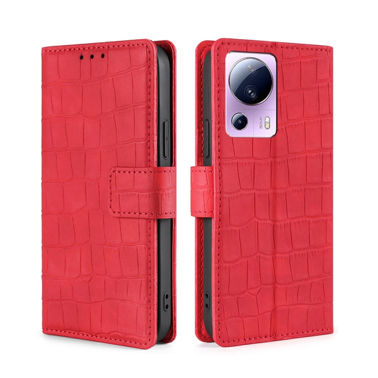 Skin Feel Crocodile Magnetic Clasp Leather Phone Case